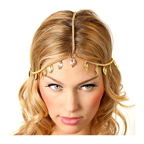 LittleB Gold Leaves Headband for Casual Hair Chain for Women and Girls.