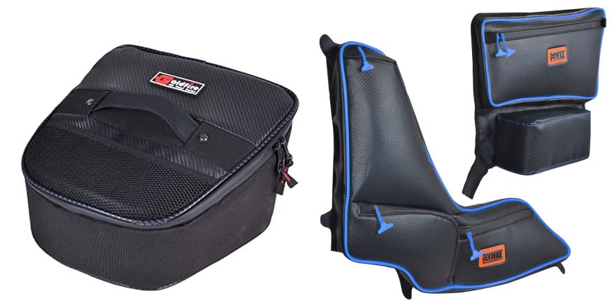 Goldfire RZR RS1 Accessories,Blue Piping Side Door Storage Tool Bags Set + Black Style Underhood Storage Cooler Bag Waterproof Groceries Bag For Polaris RZR RS1 2018+ Accessories