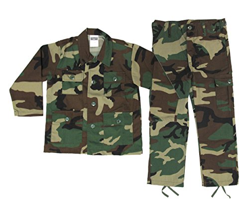 Kids Woodland BDU Uniform 2 Piece Set - Kids Military Costume - Large
