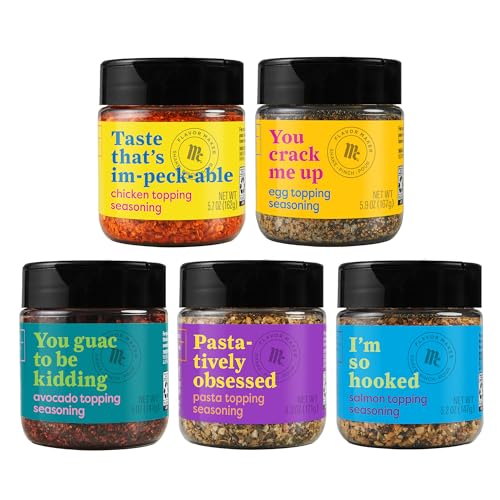 McCormick Topping Seasoning, Everyday Variety Pack, Flavor Maker, Chicken, Egg, Avocado, Pasta, and Salmon, 26.1 oz
