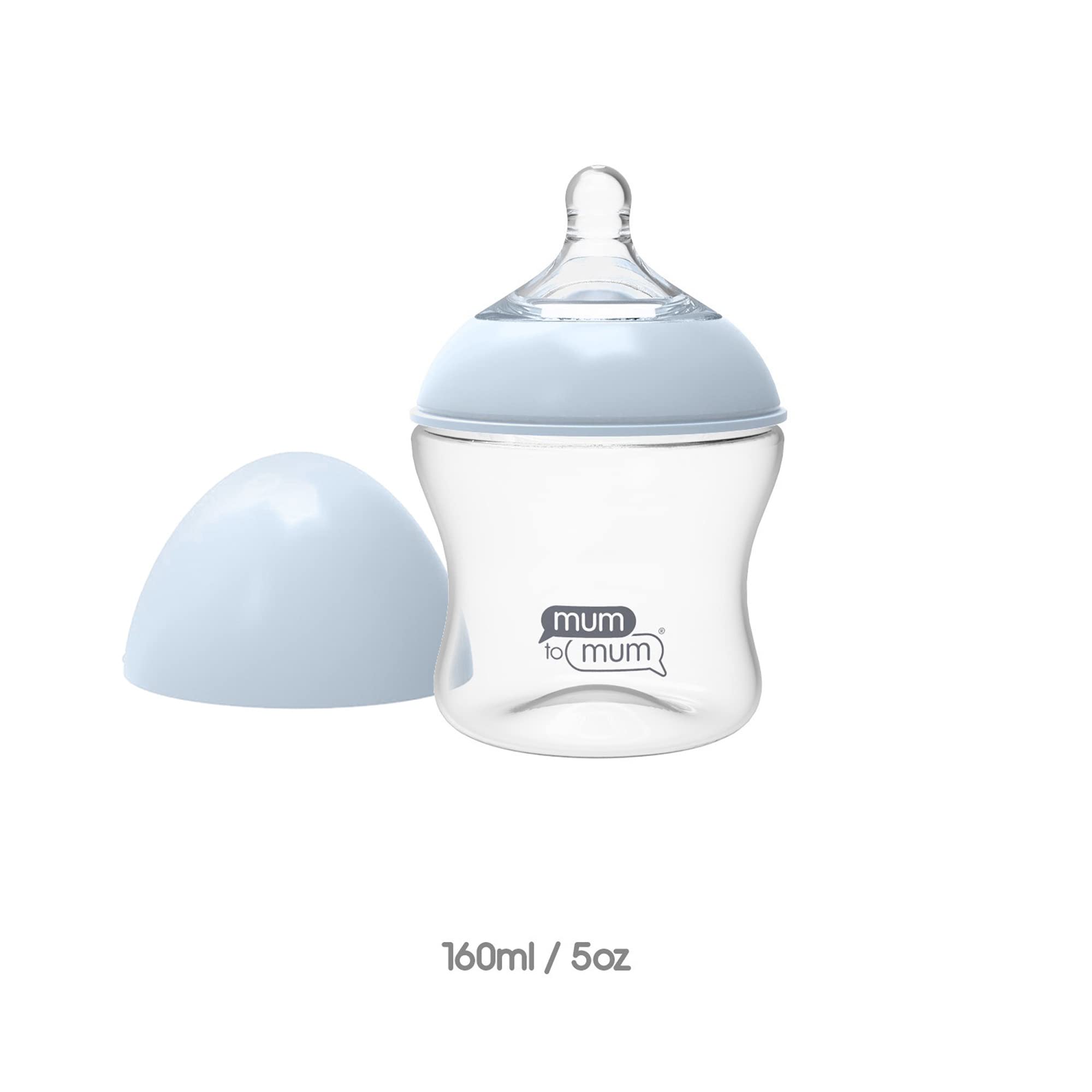 MUM TO MUM Anti-Colic Glass Baby Bottle 5oz with 