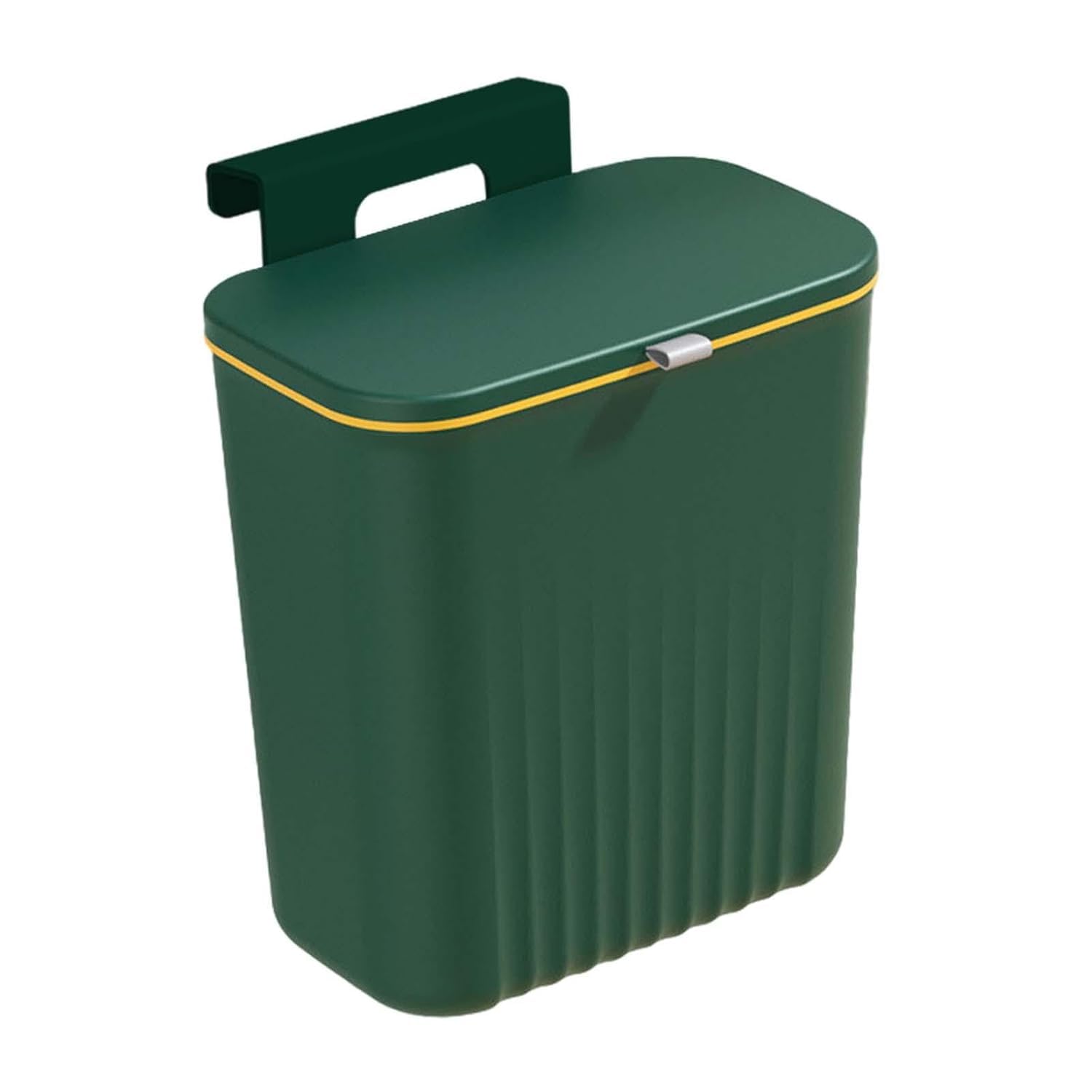 Wall Mount Kitchen Trash Can with Lid, Space Saving Waste Bin for Bathroom, Bedroom, Home Use, Green-picture-29