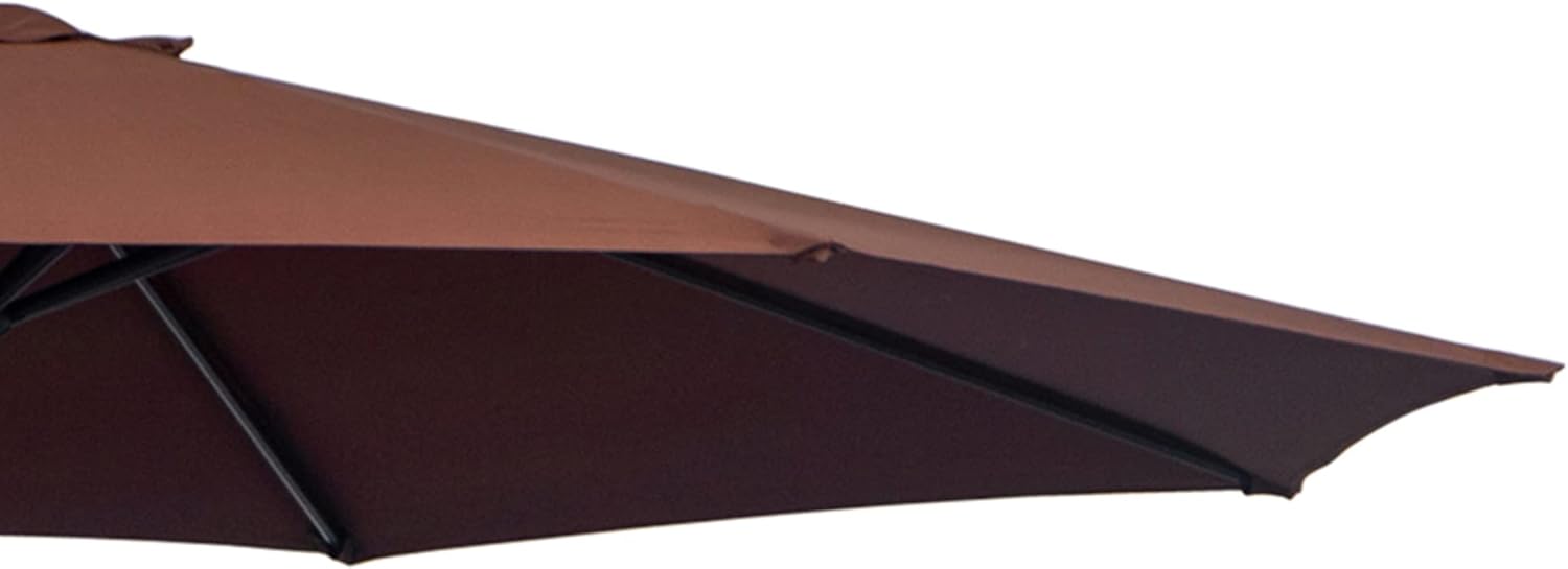 Brown Cantilever Patio Umbrella with UV Protection and Sturdy Stand