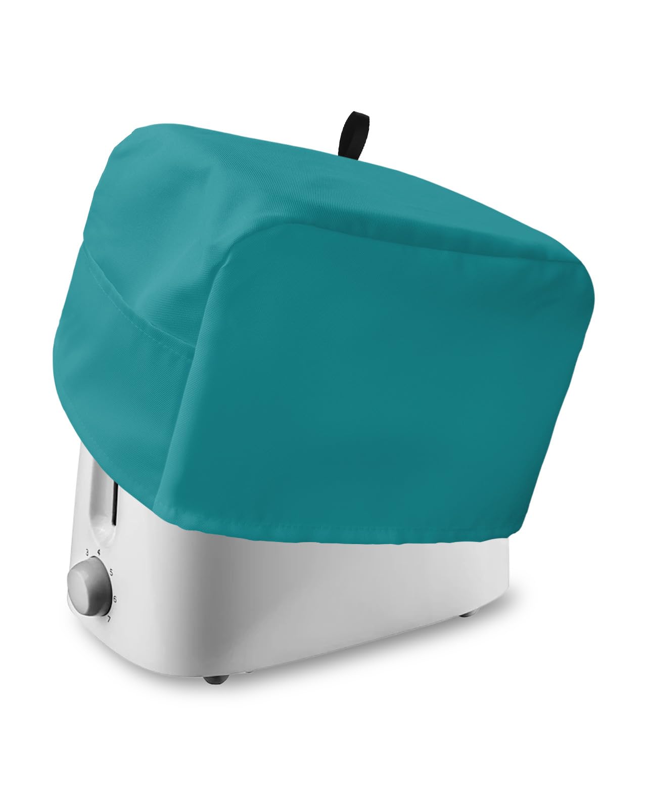 Pure Color Teal Toaster Cover 4 Slice, Solid Color Minimalist Bread Maker Cover Toaster Dust Cover with Pockets, Dust-Proof Cover for Kitchen Small