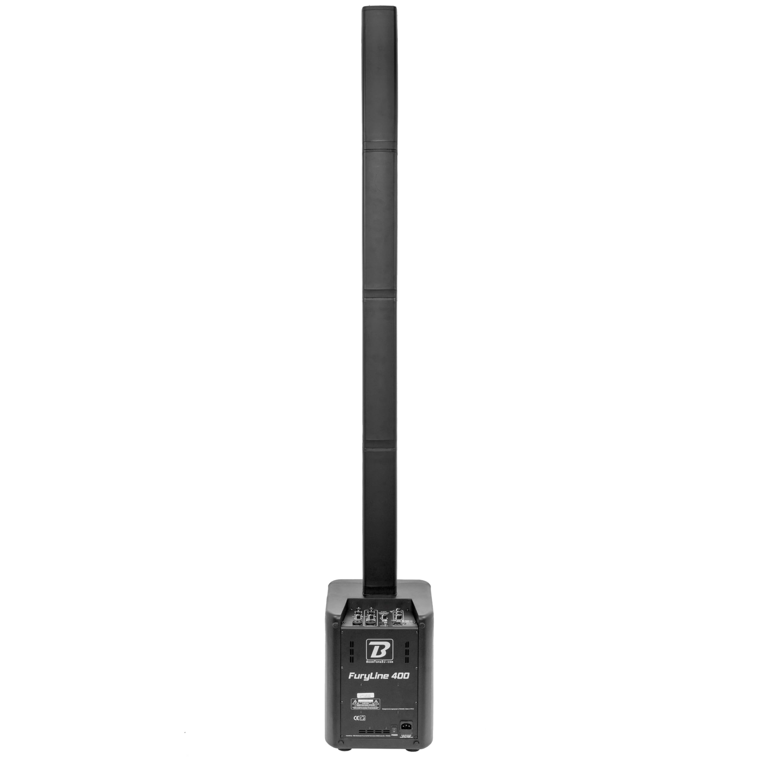 BoomToneDJ FuryLine 400 – Tragbares Lautsprechersystem, 400 W, Bluetooth 5.0, TWS, integrierter DSP, ideal für Konzerte, Outdoor, Partys, Proben, Lieferung mit Schutzhülle, zuverlässige französische