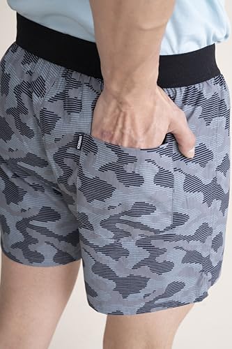 Image of DAMENSCH Solid Breeeze Inner Boxers for Men, Ultra-Light Boxers, 100% Cotton Shorts Pant, Breathable Woven Inner Cotton Shorts for Men-Digital Camo Grey-3XL