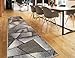 Produktbild oKu-Tex Teppich Webteppich für Wohnzimmer, Flur, Schlafzimmer Teppichläufer, Brücke Grau Modern geometrisches Design Öko-Tex 100 Größe 80 x 330 cm 30161grau080330