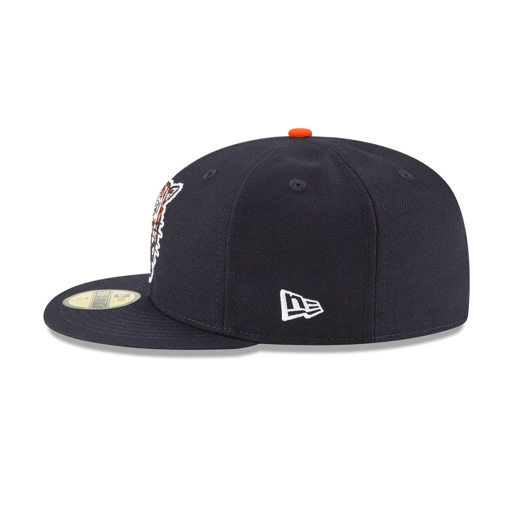 New Era MLB 59FIFTY Baseballkappe, Motiv: Detroit Tigers, marineblau, Team-Farbe, Cooperstown-Logo, authentische Kollektion