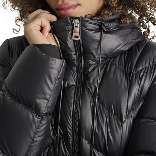 Doudoune à capuche DKNY veste courte matelassée en duvet véritable