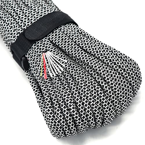 Image of PSKOOK Survival Paracord Parachute Fire Cord Survival Ropes Red Tinder Cord PE Fishing Line Cotton Thread 7 Strands Outdoor 20, 25, 100 Feet