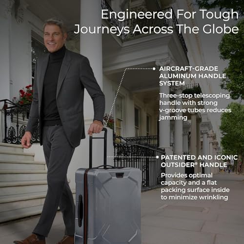 Image of Briggs & Riley 27 Inch Medium Checked Luggage - Hardshell Heavy Duty Travel Suitcase Spinner with TSA Lock - Integrated Garment Compartment System - Torq Collection - Granite