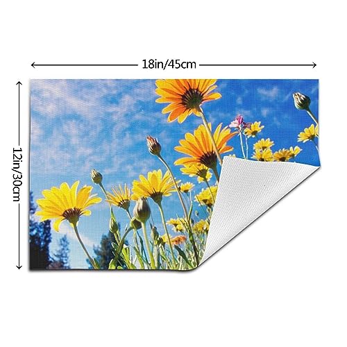 Set de table imprimé fleur jaune de qualité supérieure pour décoration raffinée - 4