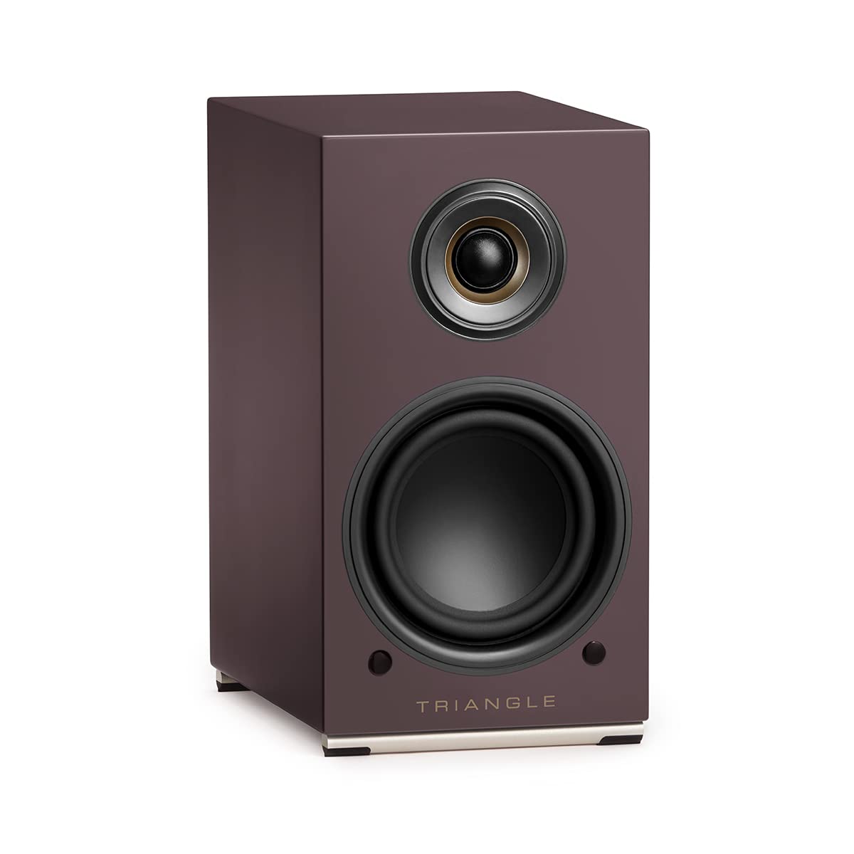 triangle - AIO Twin - Wi-Fi & Bluetooth Active Bookshelf Speakers with 2x50W Amplifier - HD Audio - Phono/Turntable + Optical TV Inputs - 165 x 304 x 235 mm - Purple (Pair)