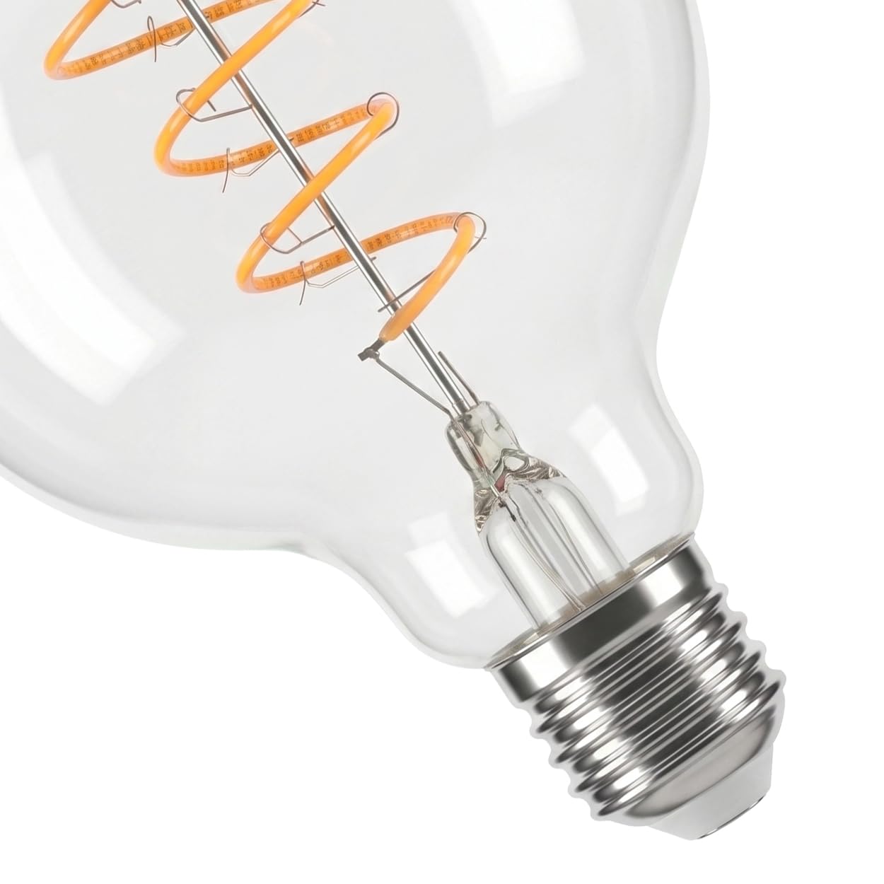 HOFSTEIN E27 LED Warmweiss Glühbirne 10er Set 6 Watt Vintage Kugel groß Leuchtmittel mit Filament Klar 2700 Kelvin 350 Lumen Dimmbar für Wohnraum Beleuchtung, G95