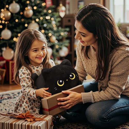 Image of Mewaii Black Cat Plush Kawaii Plushies, Ultra-Soft Feel, 16 in
