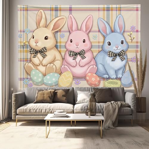 Tapisserie murale lapin de Pâques pour créer un fond photo festif dans votre salon - 3