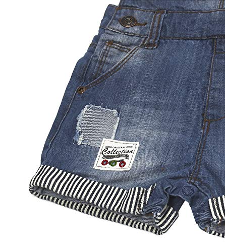 KIDSCOOL SPACE Baby & Little Boys Girls Big Bib Pocket Summer Denim Shortalls,Jean Short Overalls3