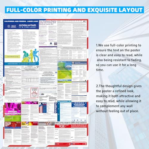 2026 florida state and federal labor laws poster - english amp spanish combo - osha workplace compliant - uv waterproof laminated 2434 x 3634 - mandatory regulations posting for employees