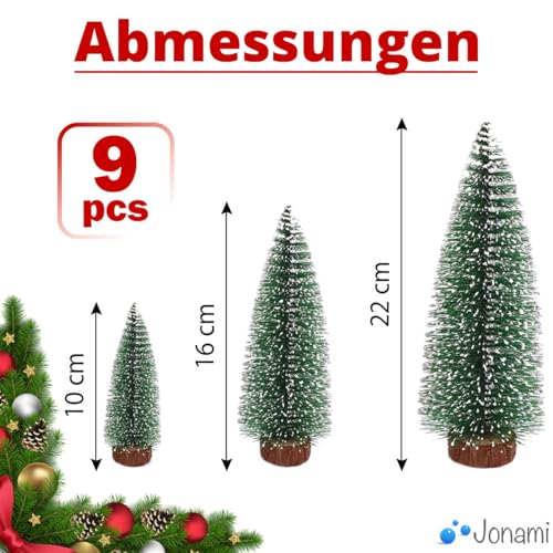 Weihnachtsbaum Mini Künstlich Miniatur Tannenbaum Grün Mini Weihnachts Baum Klein Weihnachtsdeko für Tischdeko, DIY, Schaufenster Figuren 10/16/22CM – 9 Stück – Bild 2