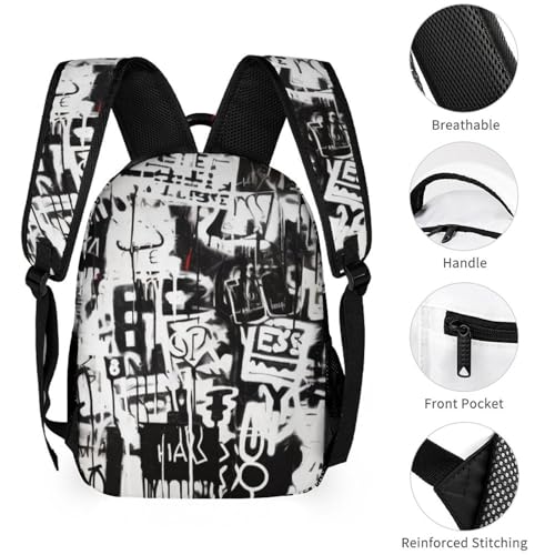 Novelty Graffiti Pattern Backpack for Men, Stylish Lightweight School Bag for Boys Girls, Casual Daypack for Travel Laptop Hiking Camping4