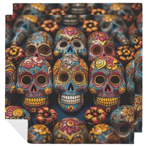 Servilletas de Tela Sugar Skulls 18x18 Pulgadas Pack 2 miniatura 1