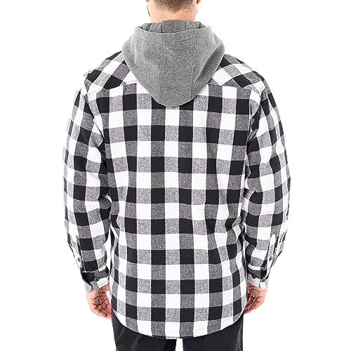 Image of Smith's Workwear Men's Sherpa-Lined Hooded Flannel Shirt-Jacket