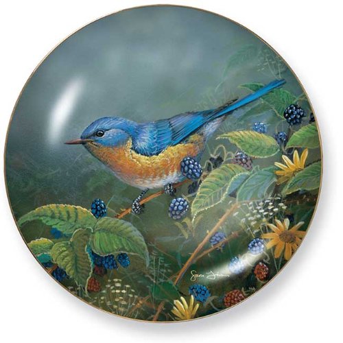 Wild WingsBerry Bush Lookout - Bluebird Collector Plate by Sam Timm