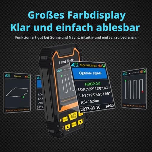 Handheld GPS für die Vermessung, Land Area Meter mit GNSS, 2.4in Farbbildschirm Voice Guidance, IP67 Handheld Survey Tool für die Landwirtschaft
