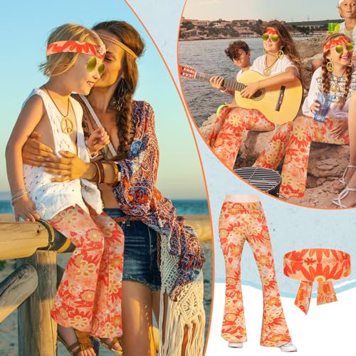Jenaai 7 Pcs Disfraz Hippie para Niñas Set miniatura 4