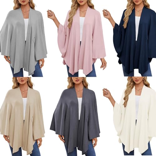 Simplifyleast Shawl Wraps for Women, Elegant Shawl Wraps Soft Open Front Poncho Sweater for Spring Fall Winter3