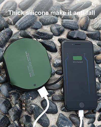 Abfoce Waterproof Portable Charger 10000Mah Outdoor Power Bank One Of The Smallest And Lightest Battery Pack Led Compass High-Speed ​​Charge Compatible For Iphone Android Samsung-Green #TOP7