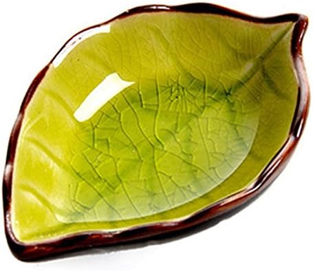 Pack of 4 JUVALE Ceramic Leaf Shape Porcelain Plates,Saucers Bowl,Sauce Dishes,Sushi Dinnerware