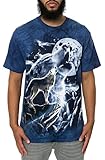 The Mountain Wolf Spirit Moon Adult T-Shirt, Blue, Small