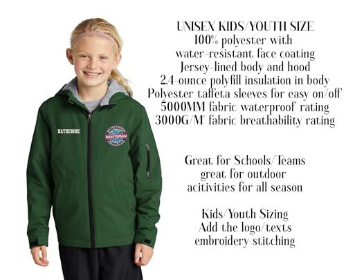 INK STITCH Youth Kids Yst56 Custom Add Logo Texts Embroidery Insulated Wind Jackets4