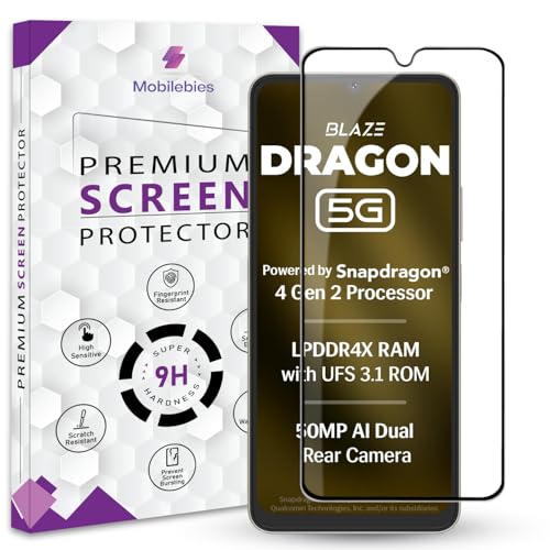 Image of Premium Tempered Glass Screen Protector Guard For Lava Blaze Dragon 5G (6.75 Inch, Pack of 1) | Edge to Edge Coverage With Easy to installation kit