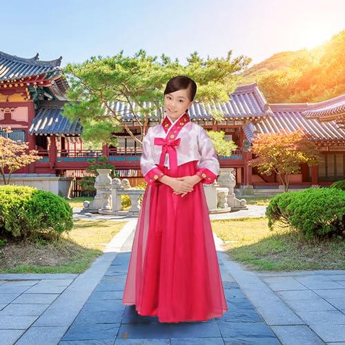 Disfraz Completo Hanbok para Niñas 8-9 Años Morado miniatura 3