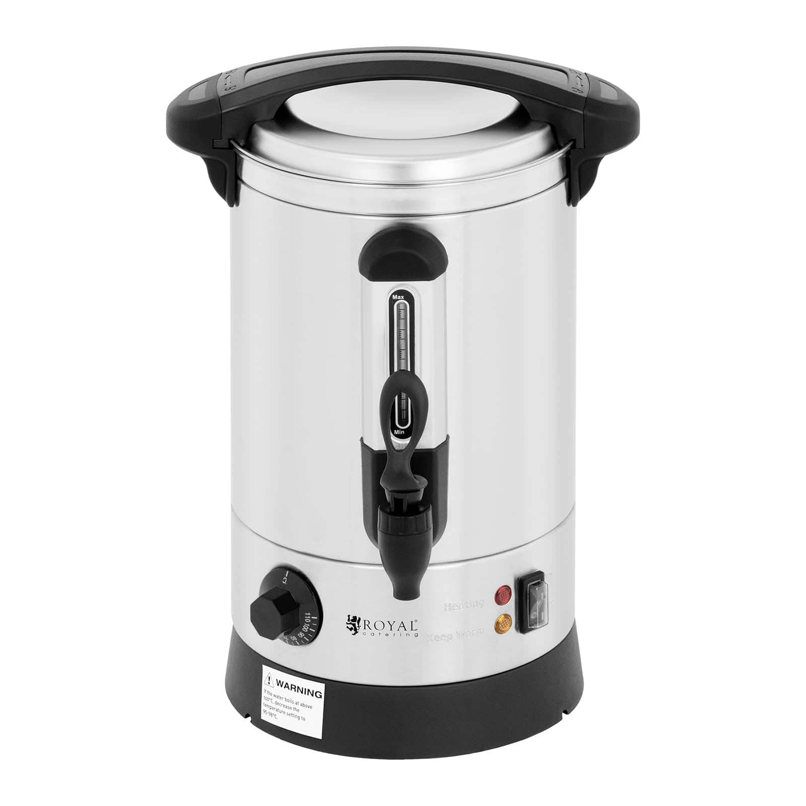 Royal Catering RC-WBDW6 czajnik elektryczny 6,5 l z podwójnymi ściankami 1500 W dozownik do gorących napojów 30-110 °C dozownik ciepłej wody