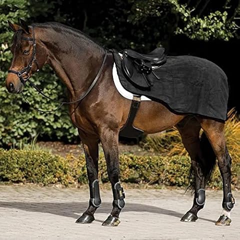 Bow & Arrow Exercise Sheet - Plain Smart Fleece Lining Equestrian Rug with Tail Flap - Pony Lightweight Warm Comfortable Outdoor Winter Riding Blanket Cover