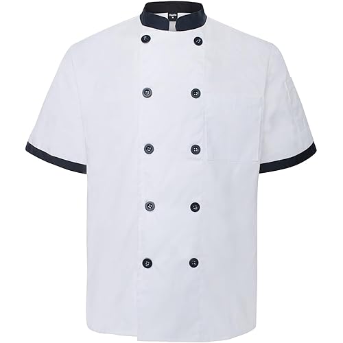 TopTie Unisex Short Sleeve Chef Coat Jacket