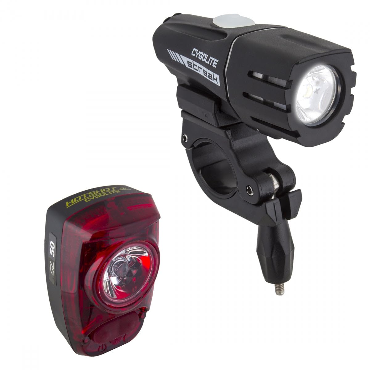 CygoliteStreak 450 Lumen Headlight & Hotshot SL 50 Lumen Tail Light USB Rechargeable Bike Light Combo Set