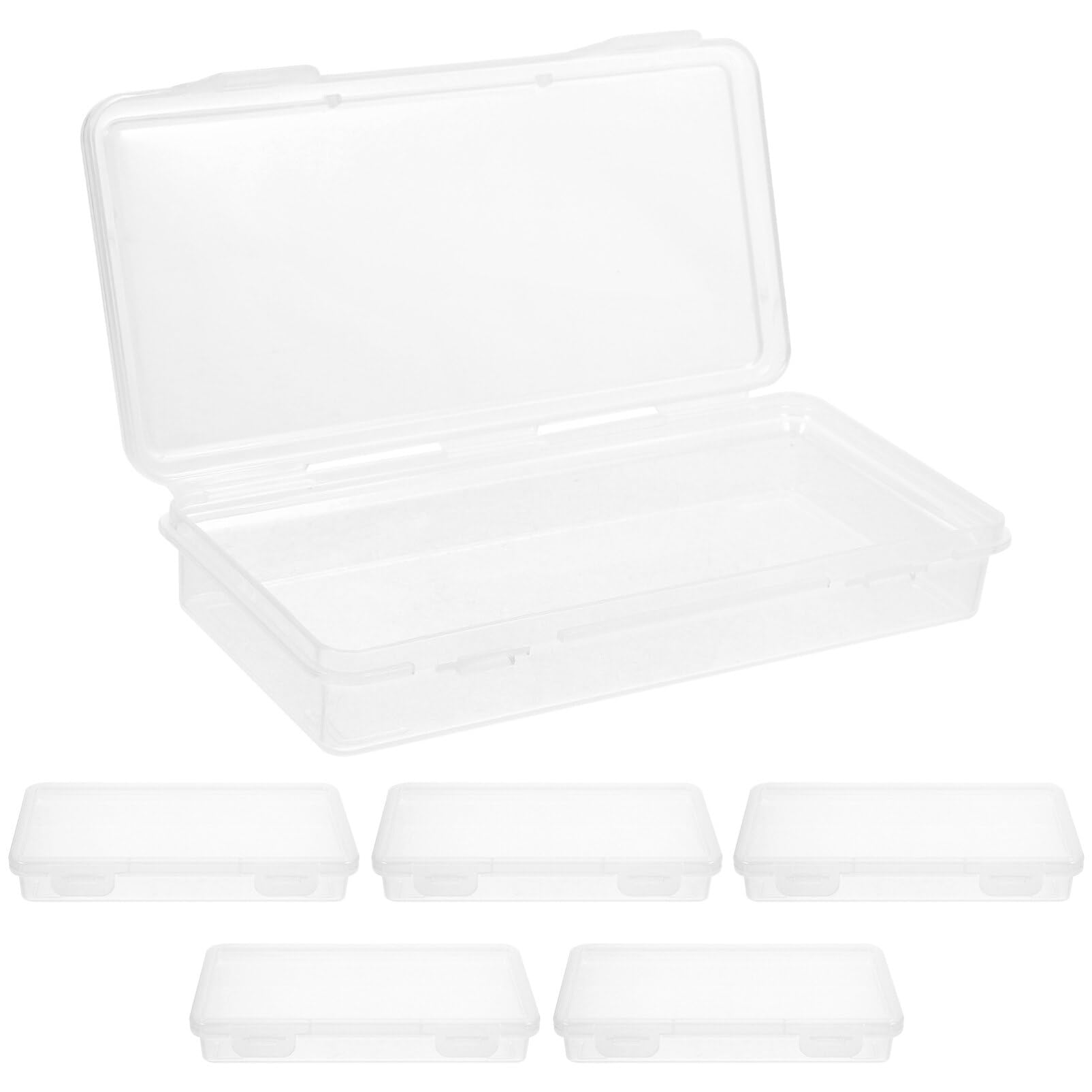 SHINEOFI 6pezzi Scatola Portamatite in Plastica Astuccio per Penne Leggero Organizzatore di Matite da Disegno per Scuola e Ufficio Contenitore per Cancelleria