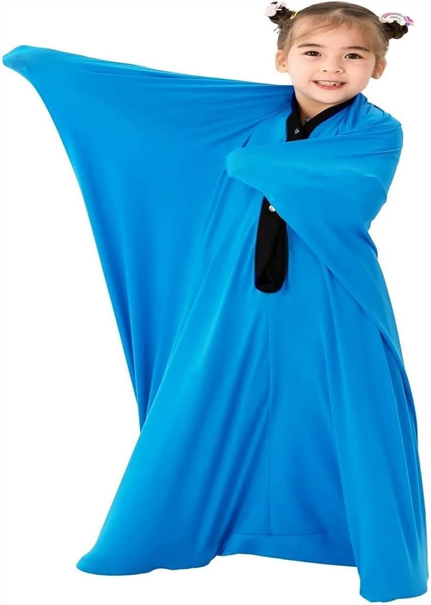 Sensorische Ganzkörpersocken für Kinder, dehnbar, beruhigend, für Jungen und Mädchen (Hellblau, M)