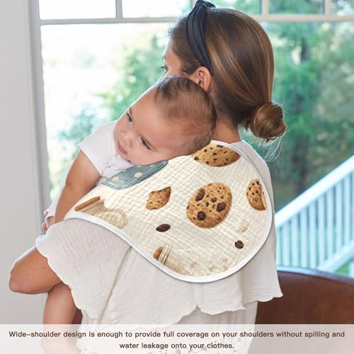 Cute Milk Bottle Cookies Burp Cloths Baby Boys Girls Absorbent Soft Cotton Burping Cloths Rags, 1 Pack4