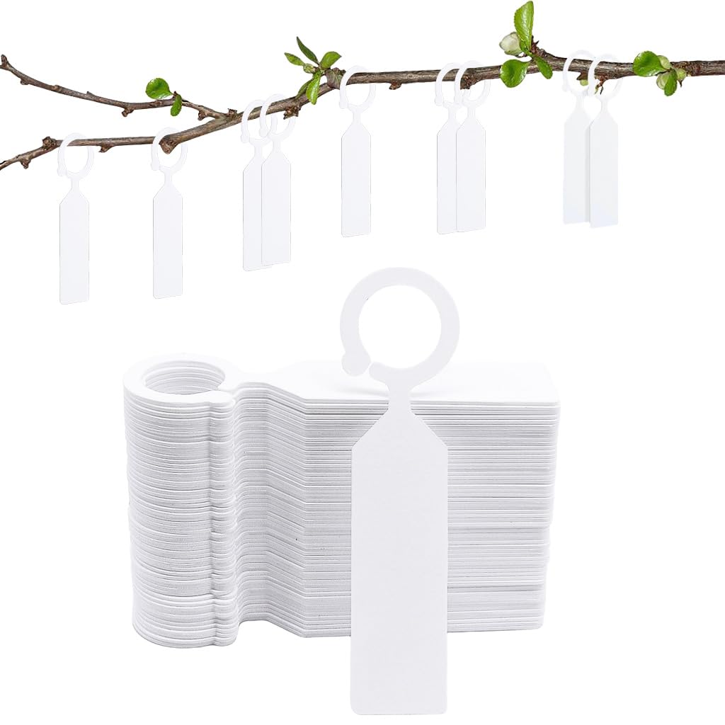 HASTHIP® 100Pcs White Plastic Plant Tree Tags Ring Tag Hanging Plant Labels-image-32