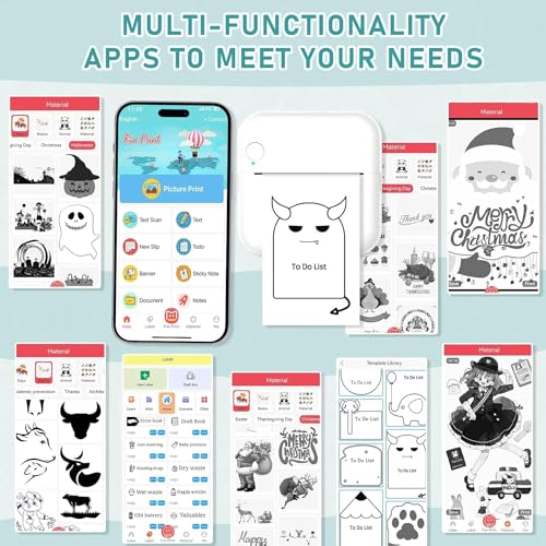 Cute Mini Portable Thermal Printer, Inkfree Wirless Bluetooth Printer Compatible with Android & iOS, Best for Students, Home, Office, Exam Notes,... - Image 6