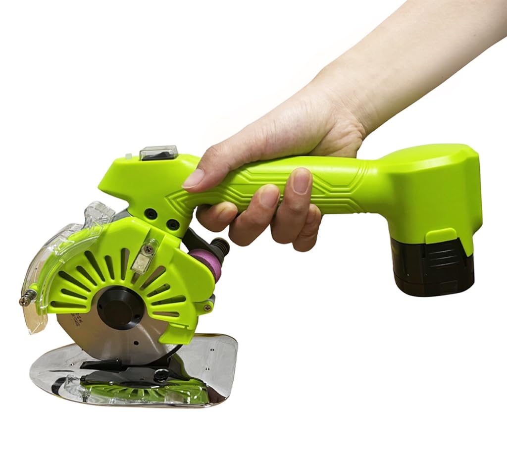 250W Cordless Fabric Rotary Cutter Electric Fabric Scissors, Round Blade Cutting Machine, 5 Speed Adjustable, LED Light, 20mm / 0.78