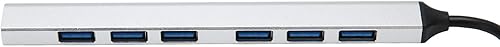 Miniatura 4 de Hub de 7 puertos, concentrador de datos USB de aluminio delgado, adaptador extensor de múltiples puertos con 6 USB20. 1 USB30. Puertos, velocidad de