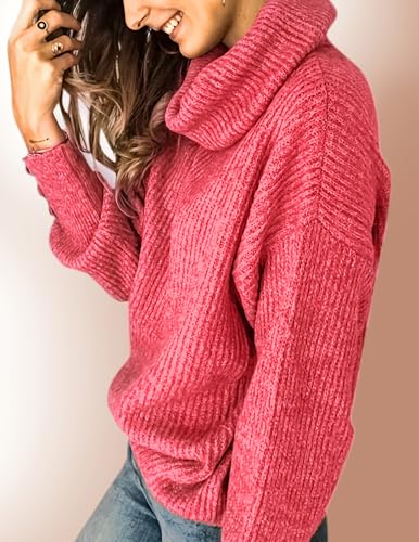 Womens Oversized Turtleneck Sweaters Fall 2024 Lightweight Thin Ribbed Knit Button Cropped Pullover Top2