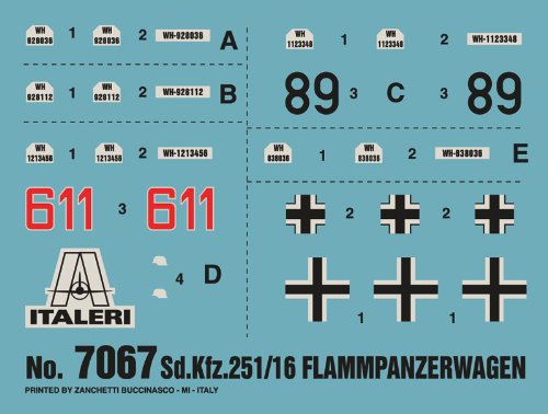 Italeri Maquette Sd.Kfz.251/16 Flamm – Échelle 1/35 – Kit Plastique à Assembler