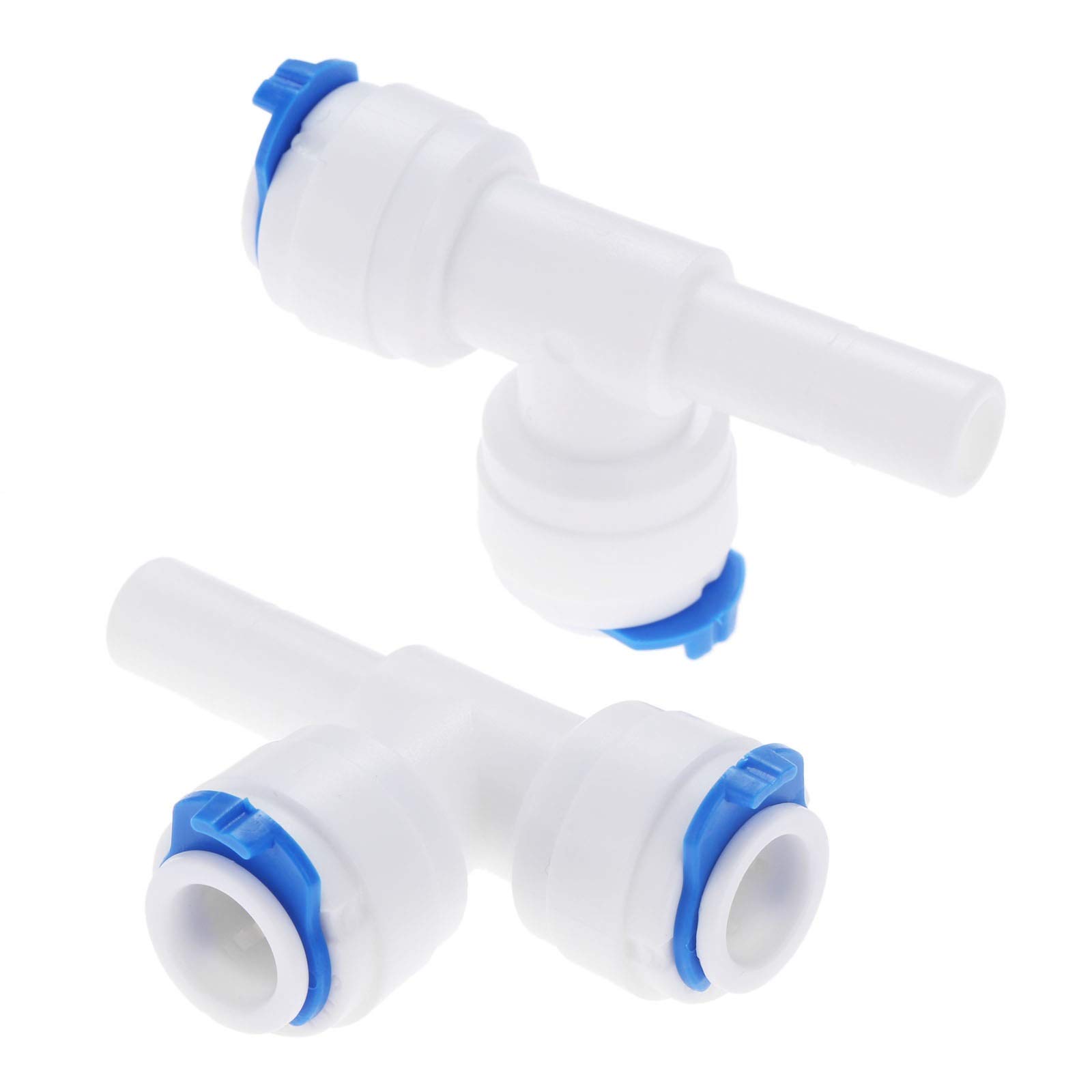 Accesorio de Manguera, jardín Conexión rápida 2 Piezas en Forma T Acoplamiento 3 vías Conector Montaje rápido plástico tubería 3/8"